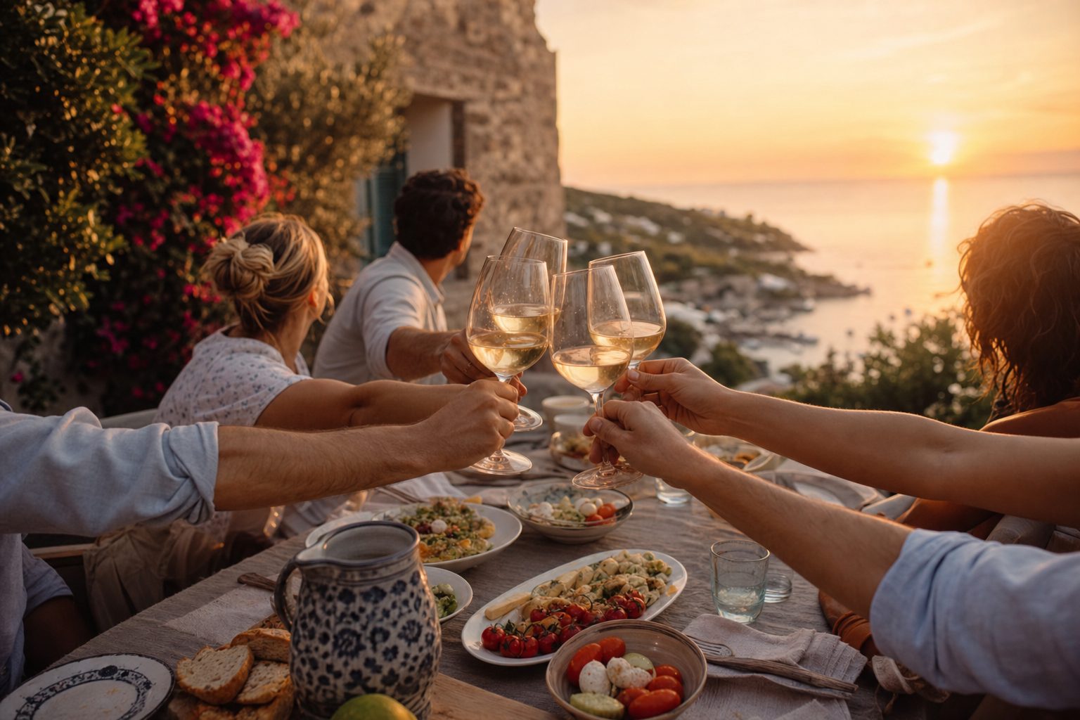 Costa Brava villa terrace at golden hour
